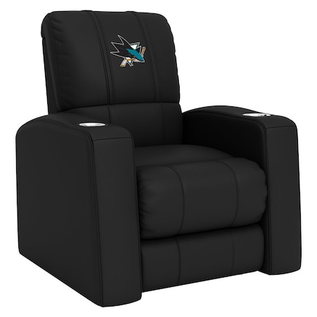Dreamseat Home Theater Recliner with San Jose Sharks Logo XZ418301RHTCDBLK-PSNHL42040
